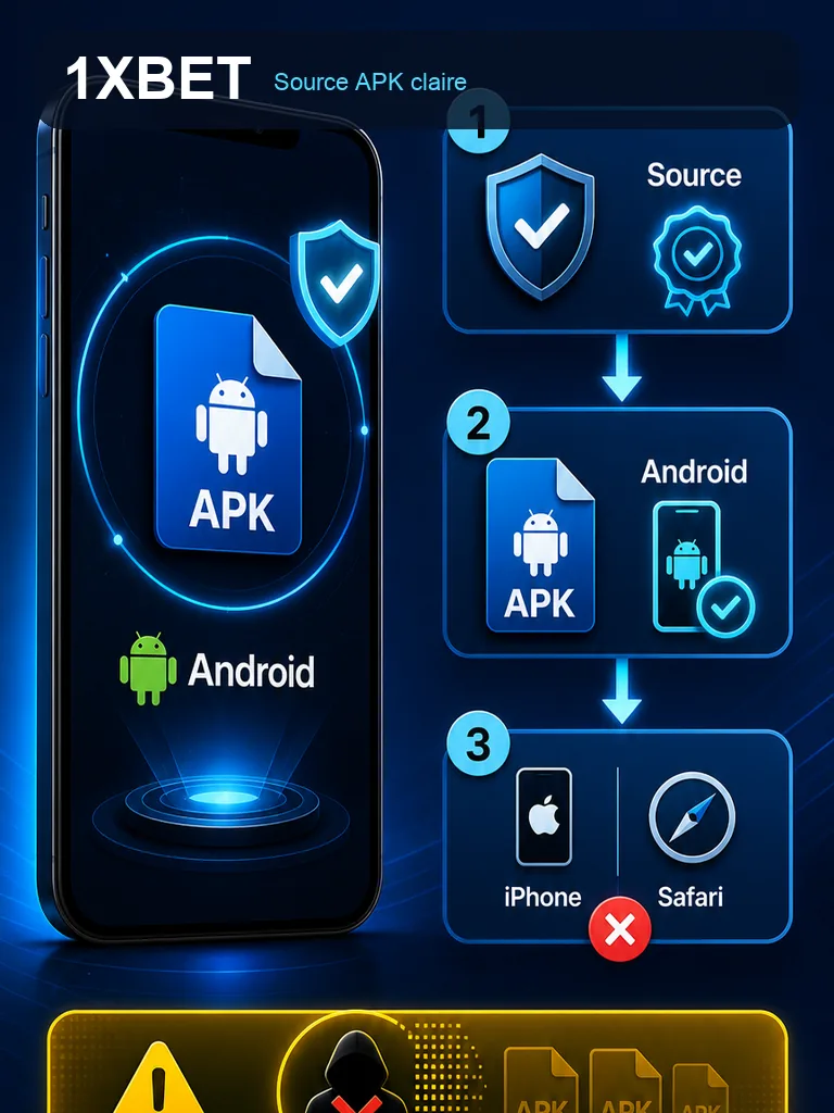 Infographie 1xBet APK - Source APK claire