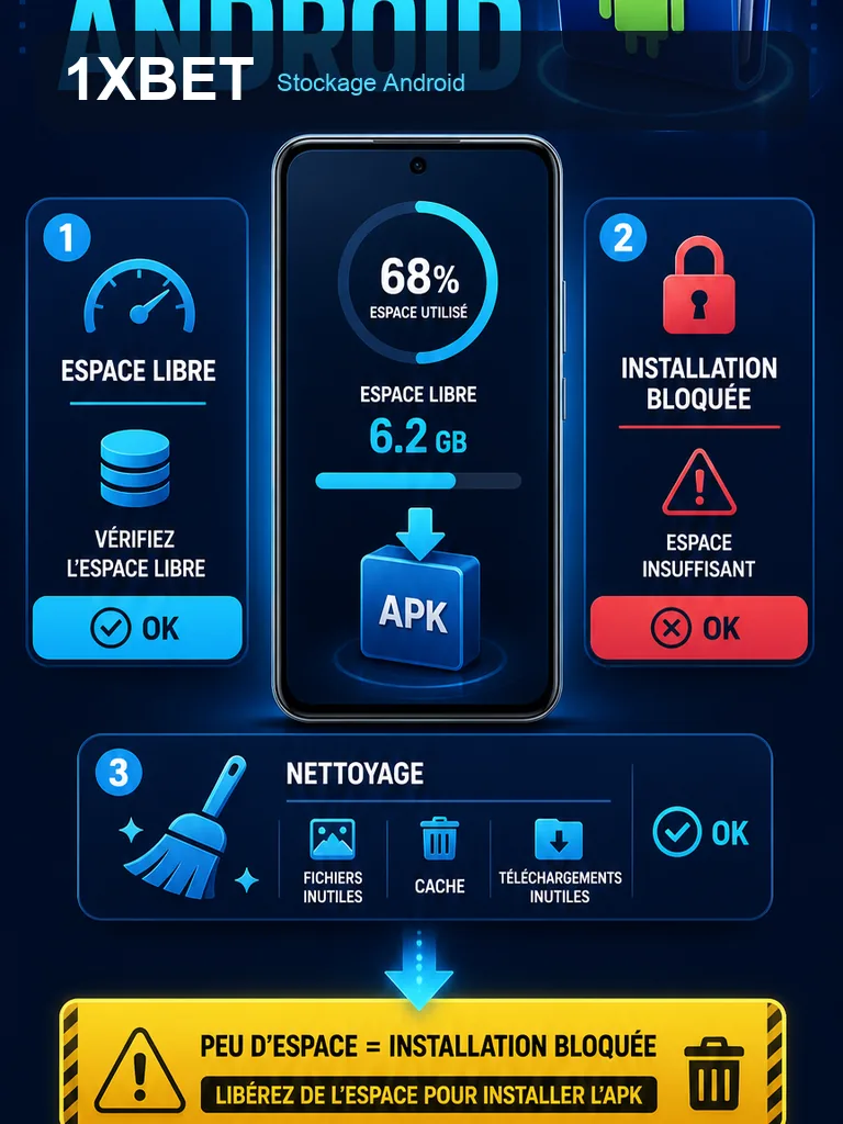 Infographie 1xBet APK - Stockage Android