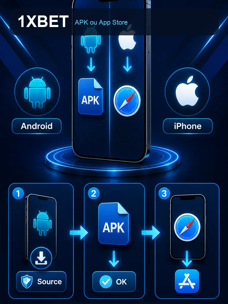 Infographie 1xBet APK - APK ou App Store