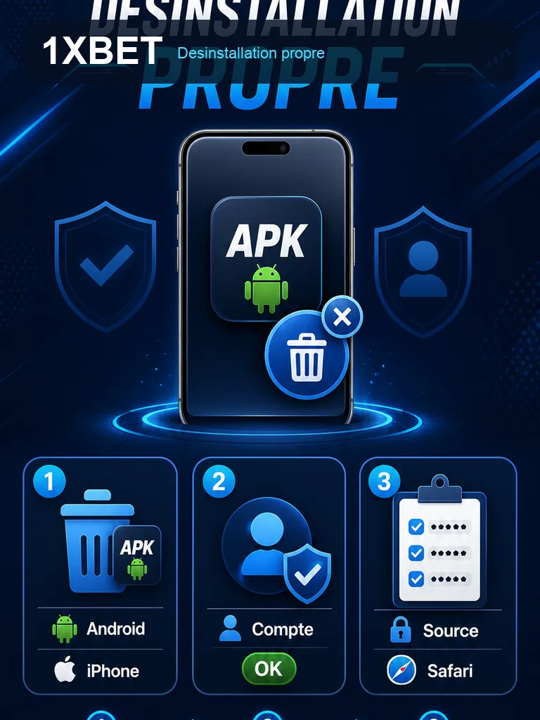 Infographie 1xBet APK - Desinstallation propre