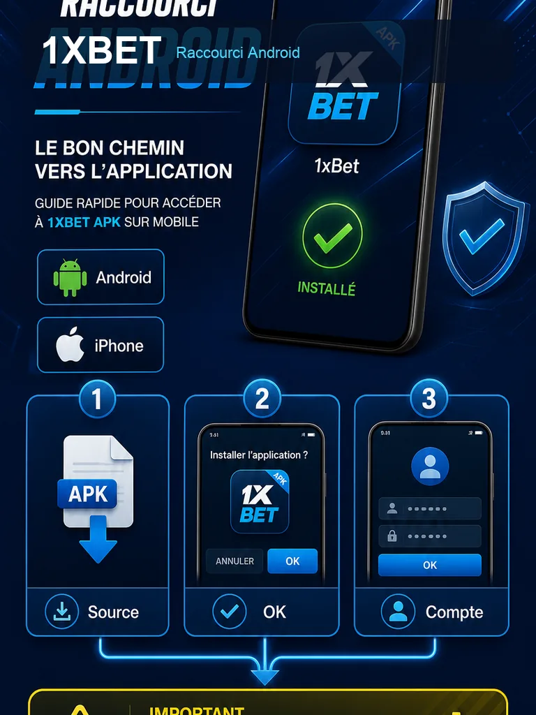 Infographie 1xBet APK - Raccourci Android