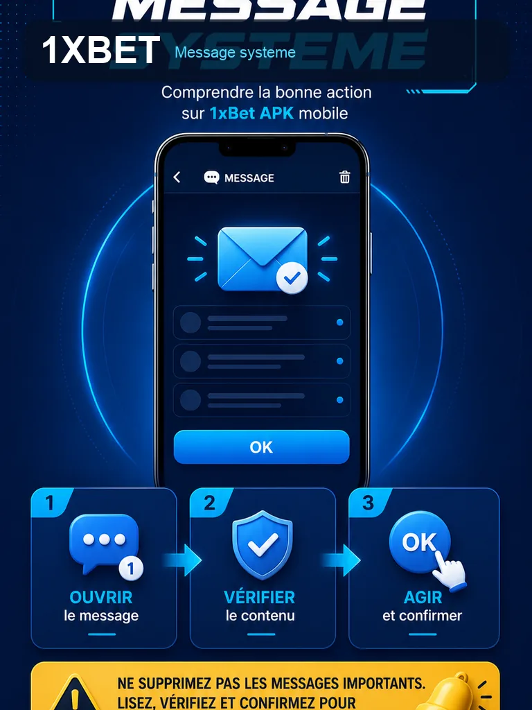 Infographie 1xBet APK - Message systeme