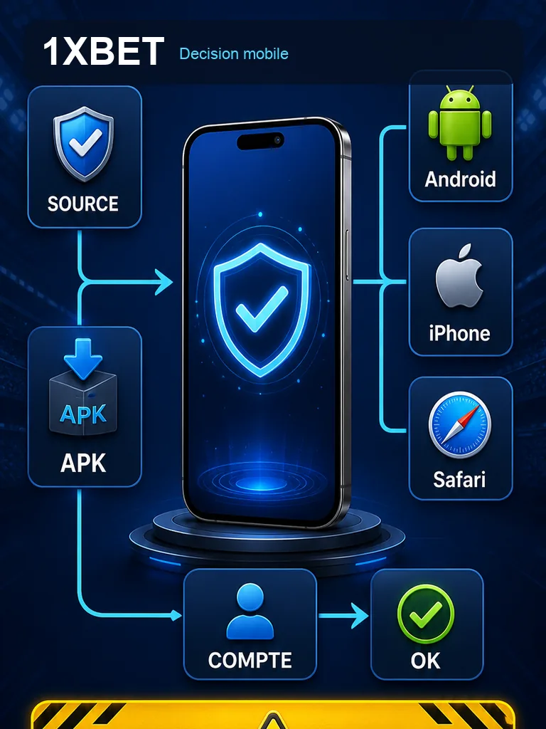 Infographie 1xBet APK - Decision mobile