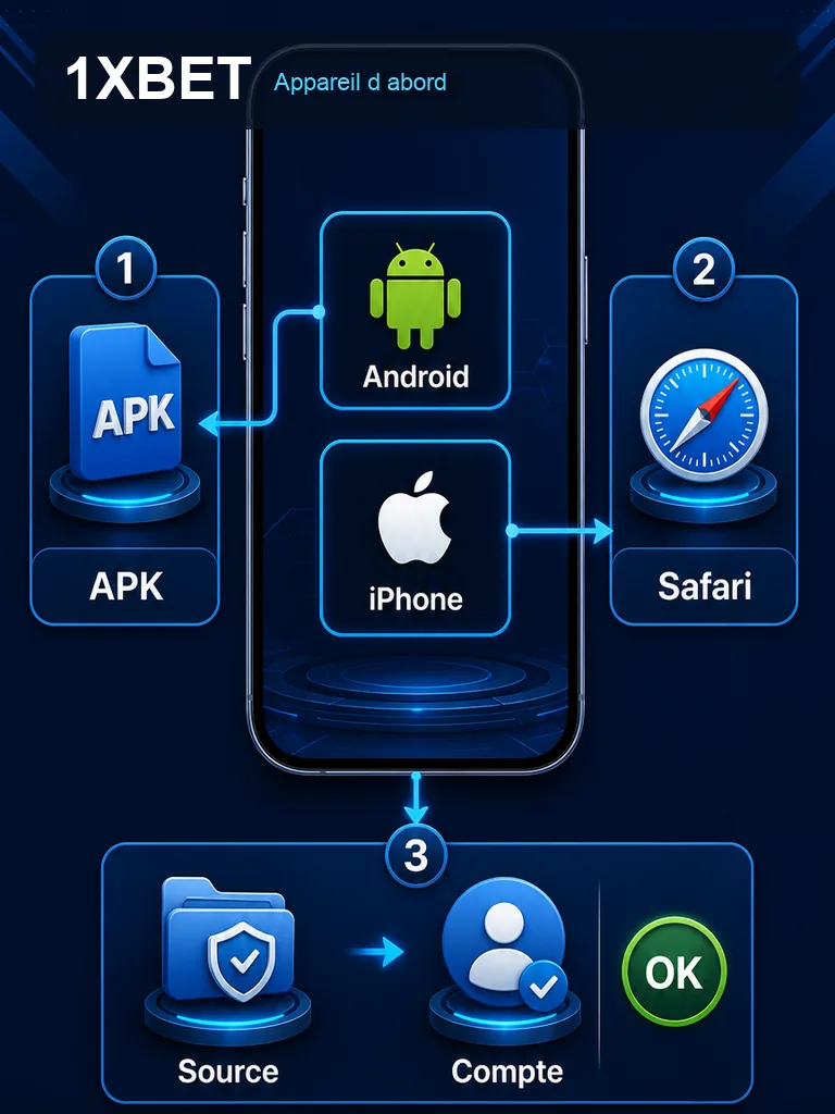 Infographie 1xBet APK - Appareil d abord